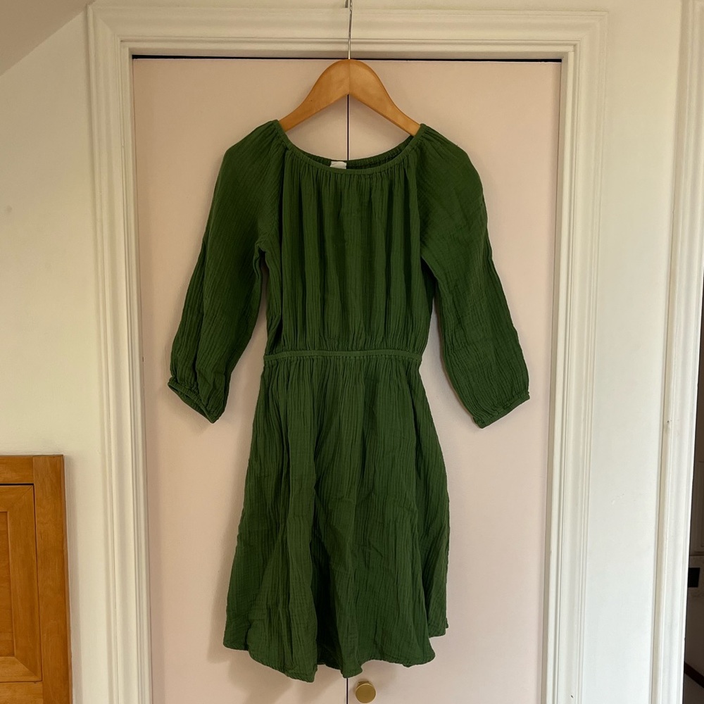 alice and ames green cotton gauze dress - size 7